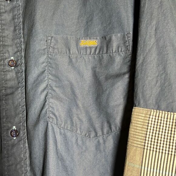 Ecko Unltd Mens Button Down Shirt Plaid Patch Logo Cotton Rhino Brand Blue XXL - Picture 5 of 16